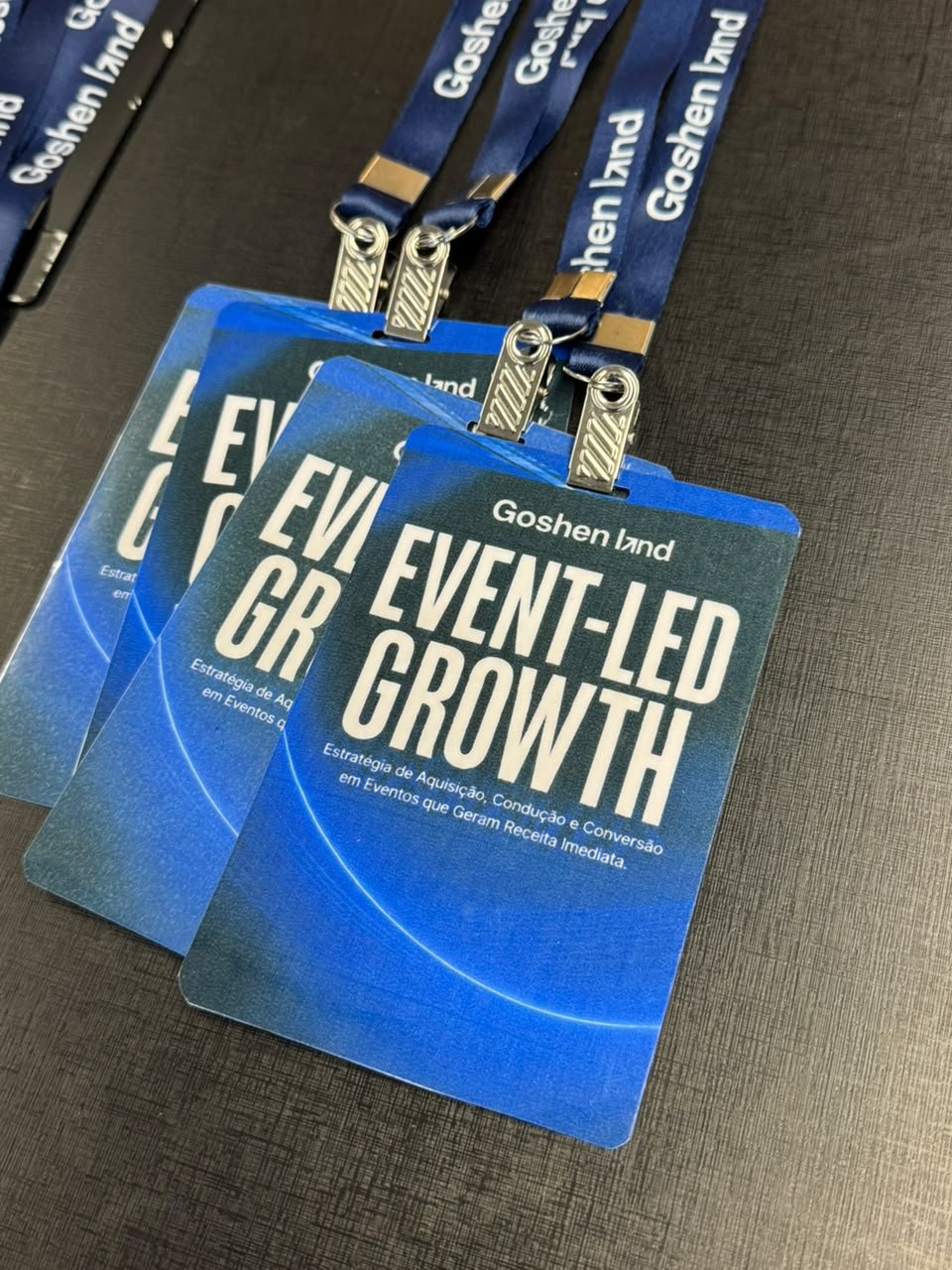 Crachás do evento Event-Led Growth